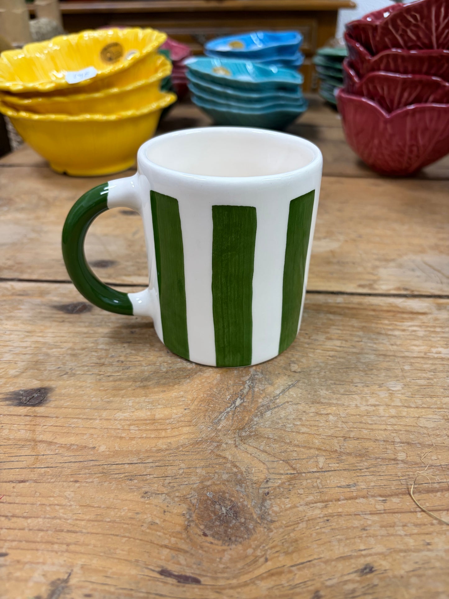 Taza rallas pintada a mano